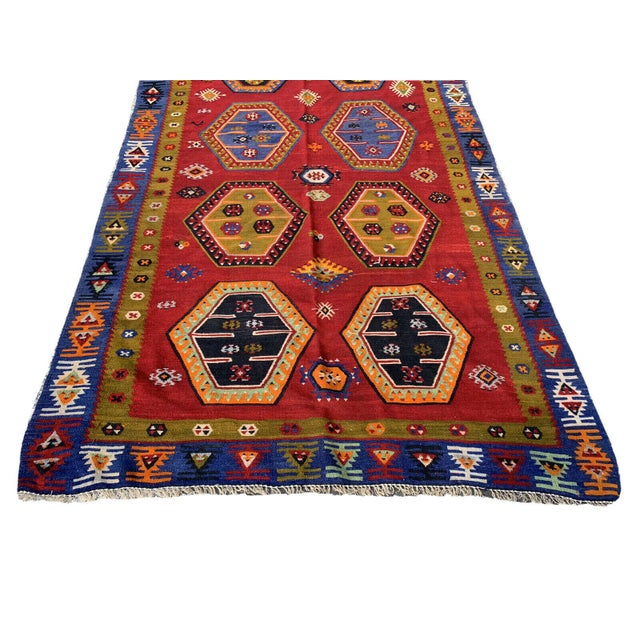 Turkish Sarkisla Kilim Rug, 1940s For Sale - Image 4 of 14