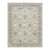 Modern Oushak Style Hand-Knotted Wool & Silk Area Rug in Soft Beige and Blue For Sale
