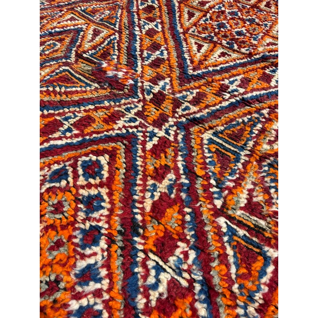 1990s Vintage Boujad Berber Rug with Geometric Tribal Masterpiece, 1990s For Sale - Image 5 of 10