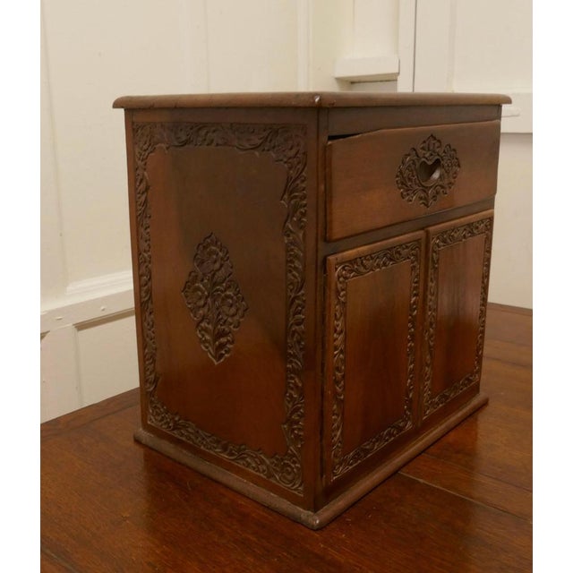 Small Carved Buffet with Drawer, 1880 For Sale - Image 4 of 12