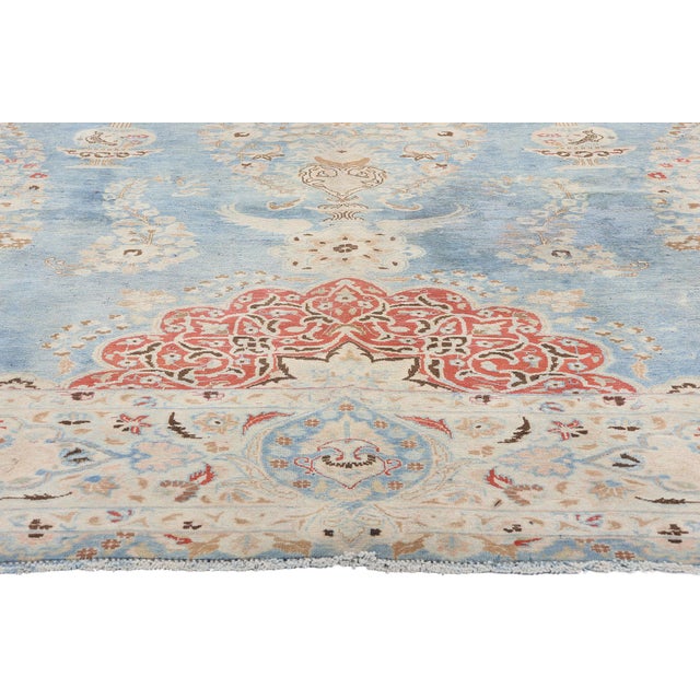 Signed Antique Persian Vase Mashhad Rug - 09'05 X 12'00 For Sale - Image 4 of 11