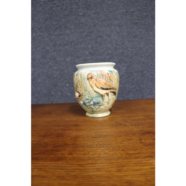Weller Pottery Weller Glendale Bird Motif Art Pottery Vase For Sale - Image 4 of 14