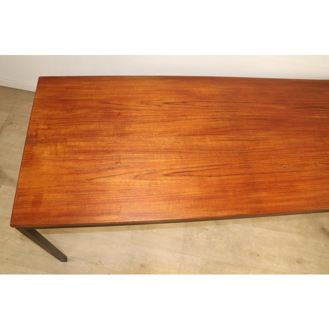 Vintage Danish Teak and Black Lacquered Metal Table, 1950s For Sale - Image 15 of 18