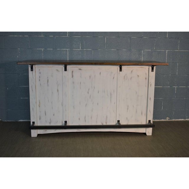 2020s Crafters and Weavers Greenview Bar Counter - Distressed White - 76" For Sale - Image 5 of 6