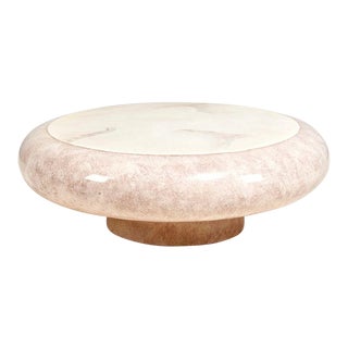 Faux Pink/Cream Marble "Mushroom" Coffee Table, 1980 For Sale