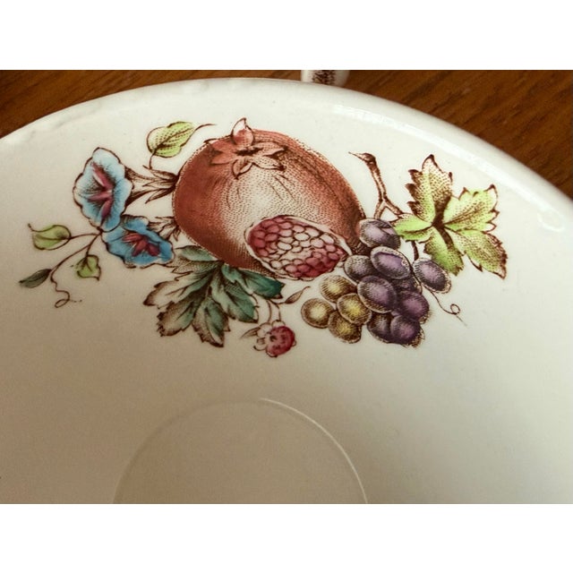 1940s Vintage Johnson Brothers Bros Windsor Ware Harvest Lovely Tea Cups - Set of 8 For Sale - Image 5 of 12