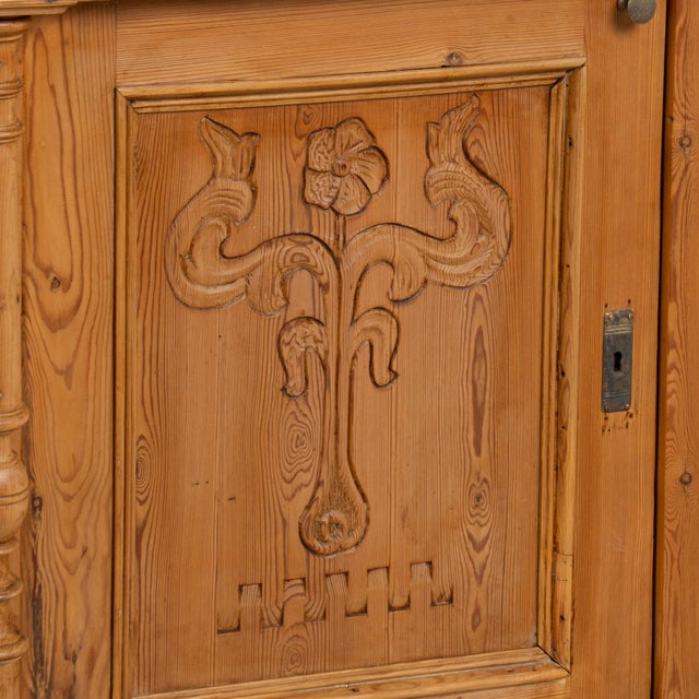 19th Century Danish Pine Sideboard With Carved Panel Doors For Sale - Image 12 of 17