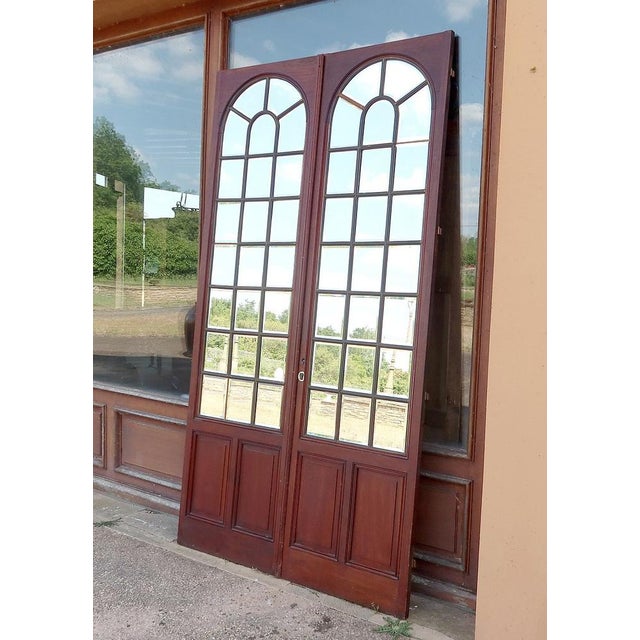 Double-Porte Mirrors in Mahogany, Château Du Val De Loire-End Xixth, 1890s, Set of 2 For Sale - Image 3 of 18