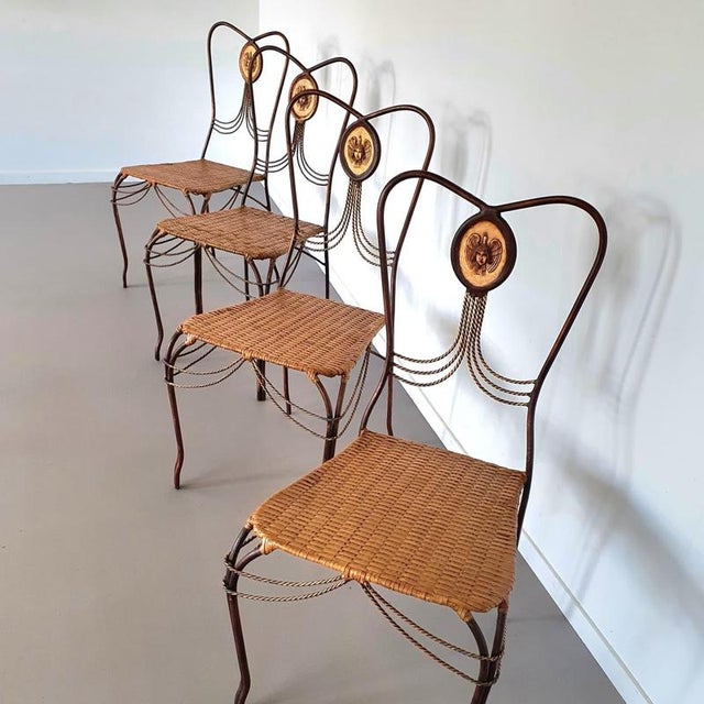 Metal Medaillon Garden Set in Wrought Iron, Italy, 1970, Set of 5 For Sale - Image 7 of 18