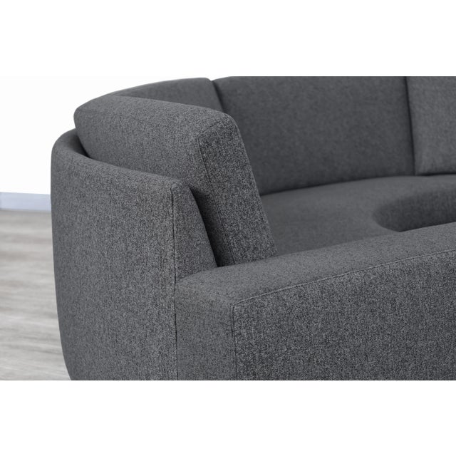 Wood Mid-Century Modern Circular Sectional Sofa Attributed to Milo Baughman ,1970s For Sale - Image 7 of 10