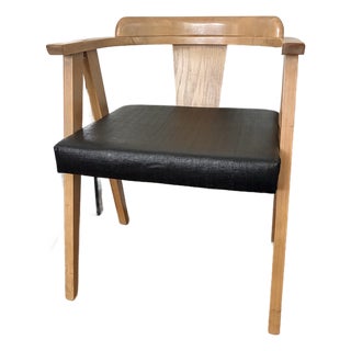 Vintage Limed Oak Compass Chair For Sale