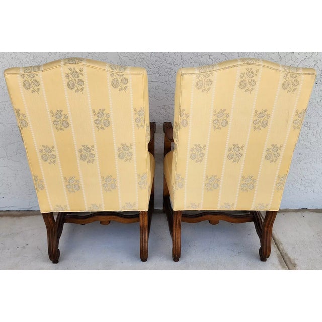 French Drexel Heritage French Os De Mouton Armchairs For Sale - Image 3 of 12