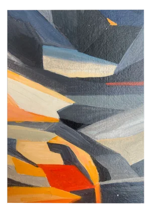Sergiusz Powalka, Wyzni Wielki Furkotny Staw (Tatra Mountains Lake), 2021, Acrylic on Cardboard