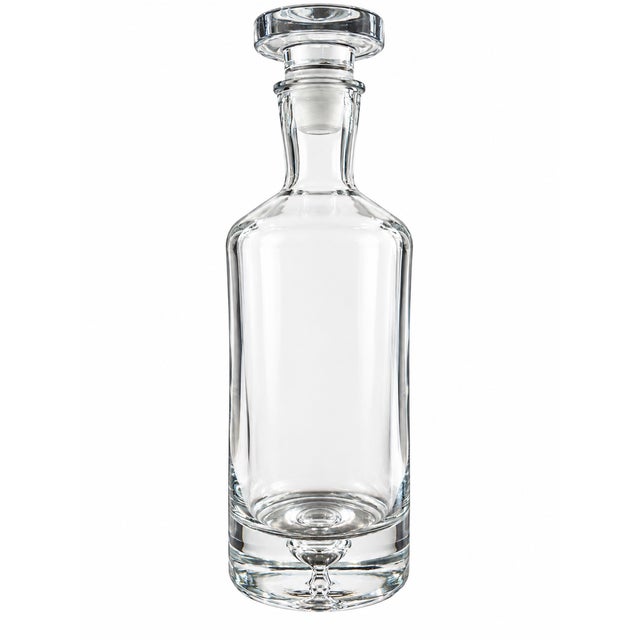 Vintage Clear Glass Controlled Bubble Decanter With Stopper For Sale - Image 4 of 4