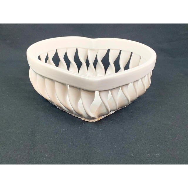 Vintage Handmade Italian Heart Shaped Bowl For Sale - Image 4 of 12