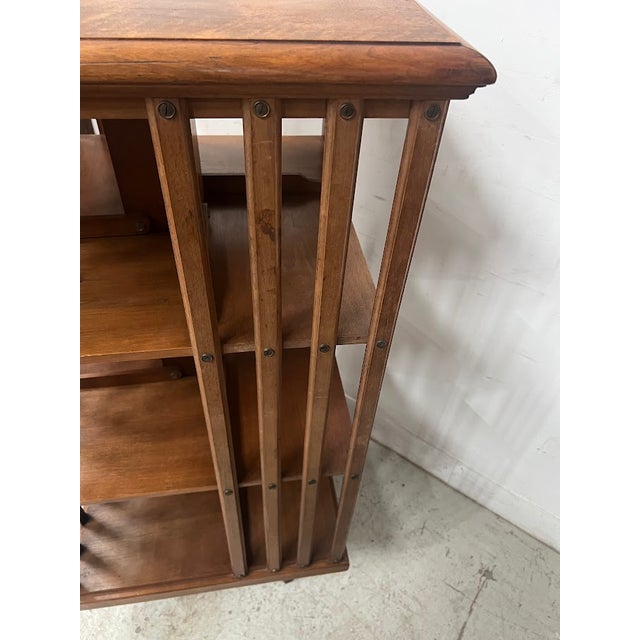 Walnut Rotating Bookcase, 20th Century For Sale - Image 10 of 15
