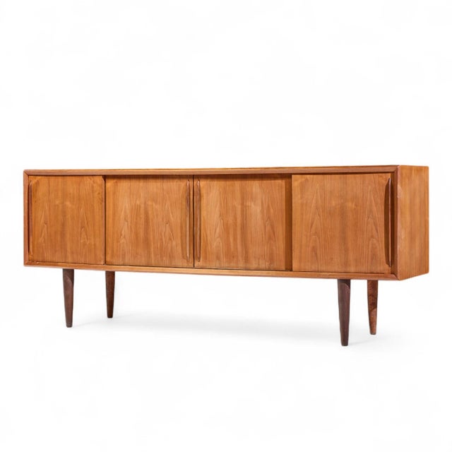 Mid-Century Modern Svend Madsen Mid 20th Century Danish Teak Curved Front Credenza For Sale - Image 3 of 11