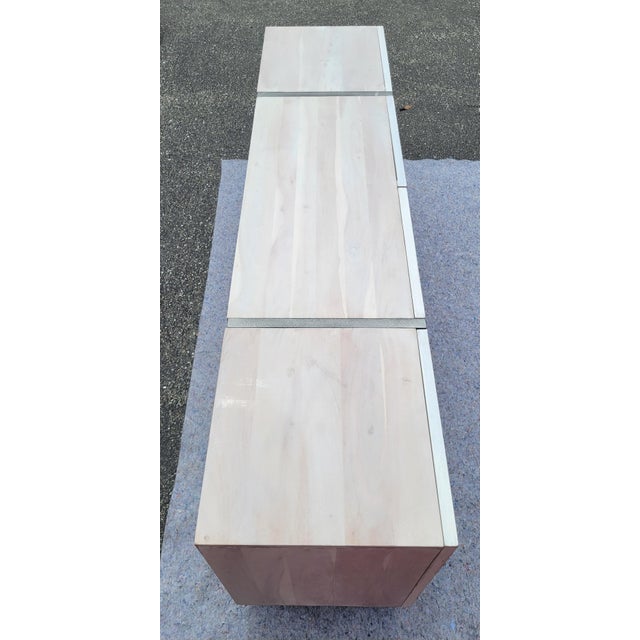 White Cb2 Costela 74" White Wash Acacia Wood Credenza For Sale - Image 8 of 11
