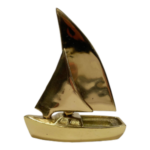 Vintage Adjustable Brass Sailboat Paper Weight