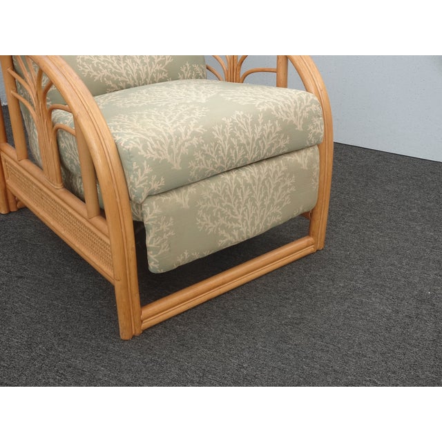Chairs Pair of Vintage Mid Century Bamboo Rattan Braxton Culler Lounge Recliner Chairs For Sale - Image 11 of 12