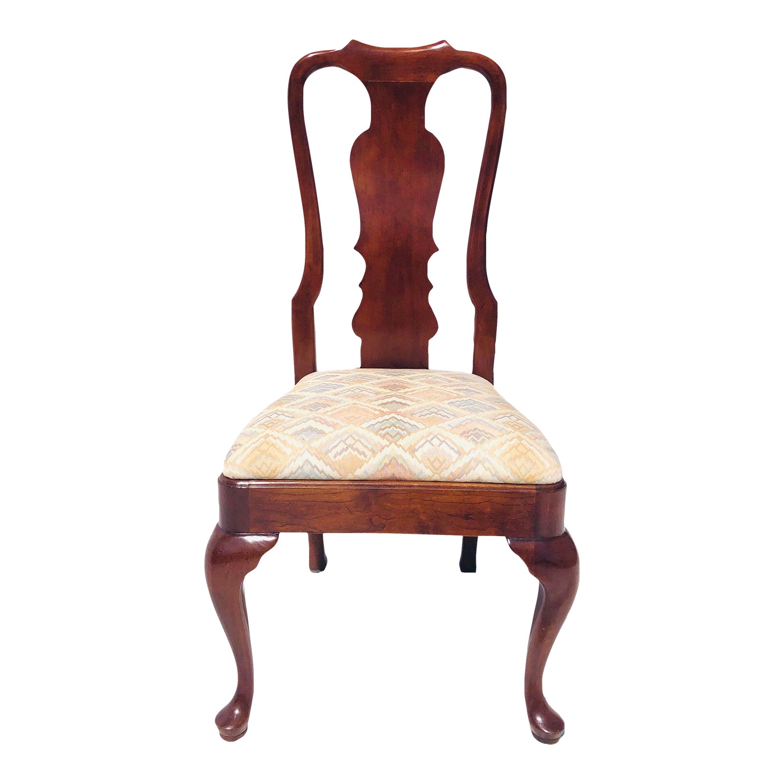 1990s Henredon "Salem" Queen Anne Style Solid Cherry Dining/Side Chair