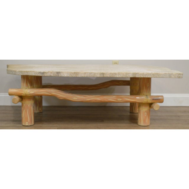 Faux Branch Large Stone Top Coffee Table For Sale - Image 11 of 13