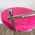Chrome Regency Faux Bamboo Chrome and Pink Low Stool For Sale - Image 8 of 11