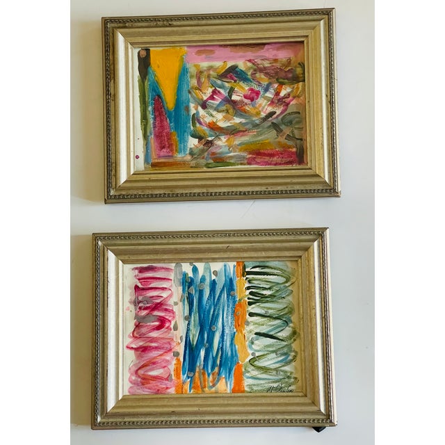 2020s Abstract Mini Mixed Media Painting Signed For Sale - Image 5 of 10