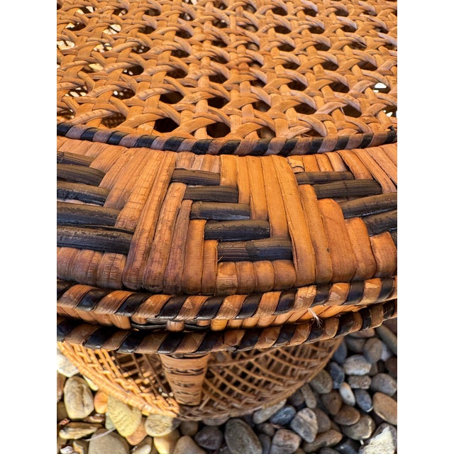 Iconic 1970s Vintage Emmanuelle Wicker Rattan Peacock Chair For Sale - Image 4 of 12