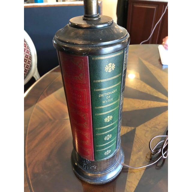 Wood Frederick Cooper Trompe l'Oeil Book Motif Table Lamp For Sale - Image 7 of 10