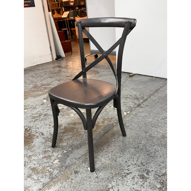 French Restoration Hardware Metal Madeleine Side Chair For Sale - Image 3 of 12
