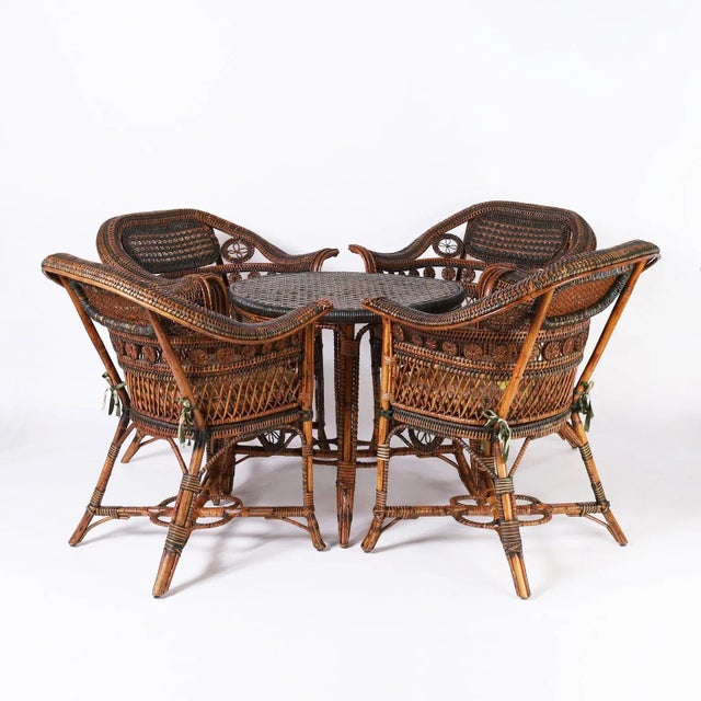 Pair of French Rattan Cafe Chairs For Sale - Image 11 of 12