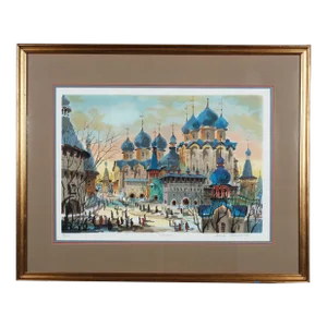 1970s Anatole Krasnyansky "Memories" Hand Signed l.e. 50/295 Matted Framed Serigraph