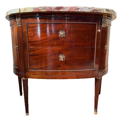 Louis XVI Style Mahogany Half-Moon Commode For Sale