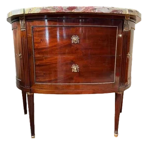 Louis XVI Style Mahogany Half-Moon Commode