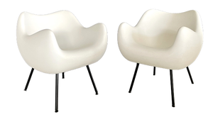 Mid-20th Century Modernism White RM58 Armchairs by Roman Modzelewski for Vzór, 2016, Set of 2