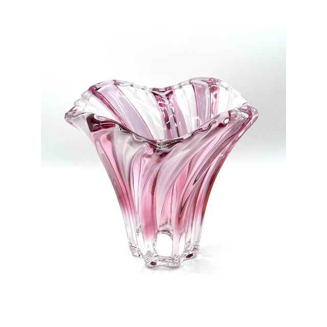 Cranberry Clear Glass Vase by Josef Hospodka, 1960s For Sale - Image 4 of 18