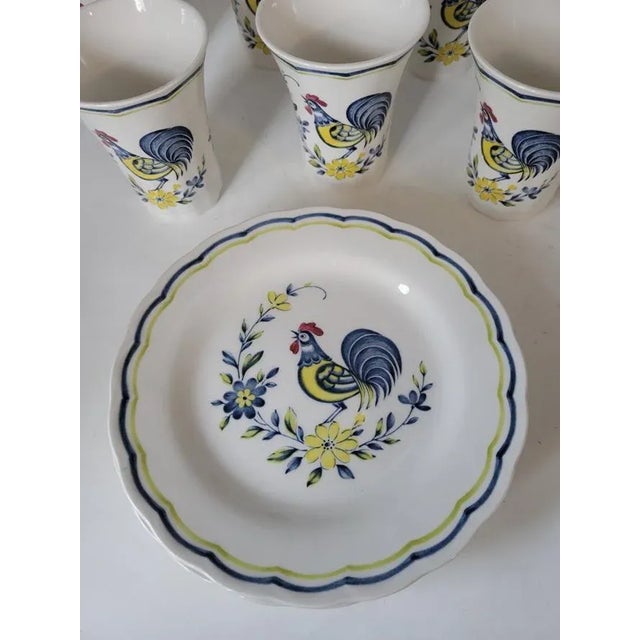 Off-white 1980s Nikko Rooster Ironstone Breakfast or Luncheon Dish Set– 12 Pieces For Sale - Image 8 of 9