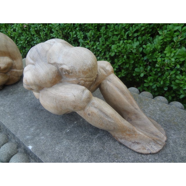 Set of Asian Carved Zen Figures For Sale In Houston - Image 6 of 13