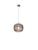 Modern Italian pendant with a smoky ribbed glass shade casting subtle tones of radiant flashes of light, suspended from...