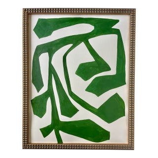 2025 "Movimentato" Abstract Botanical Painting on Cotton Paper by Artist r.k. Red For Sale
