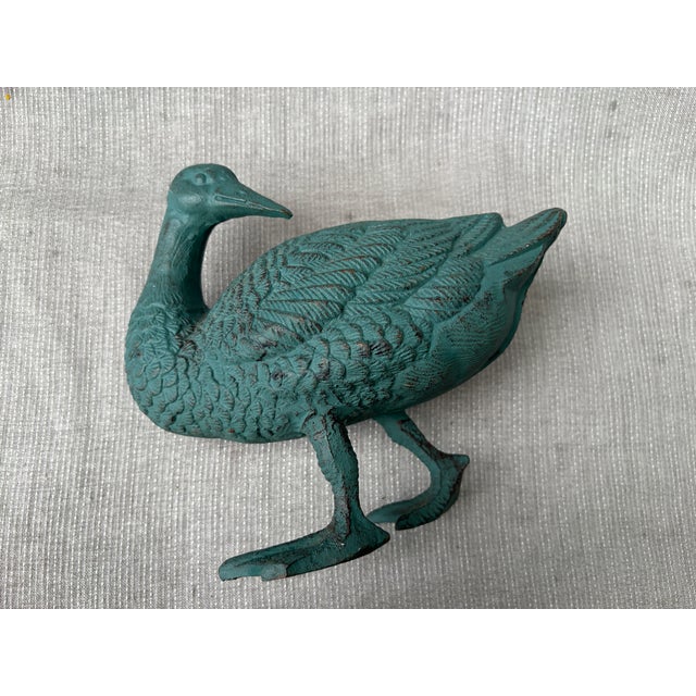 Metal Vintage Green Cast Iron Statue For Sale - Image 7 of 18