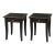 Late 20th Century Pair of Onyx Black & Gilded Accent Tables — Custom Designer Finish For Sale