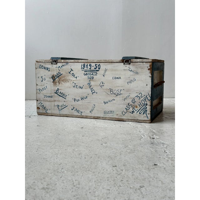 Vintage Folk Art Embellished m.i.t. “Seniors” Dormitory / Naval Trunk, Circa 1949-1950 For Sale - Image 14 of 18