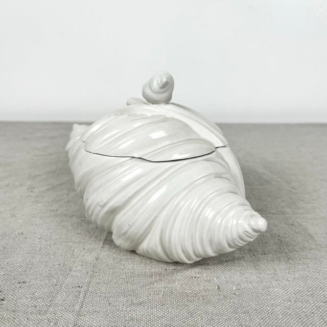 Mid 20th Century Vintage Ceramic Shell Tureen Serving Dish Made in Italy For Sale - Image 5 of 7