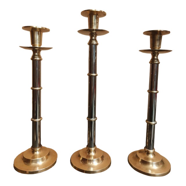 1980s Maitland-Smith Candlesticks- Set of 3 For Sale