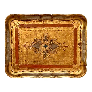 Vintage Handmade Italian Florentine Tray For Sale