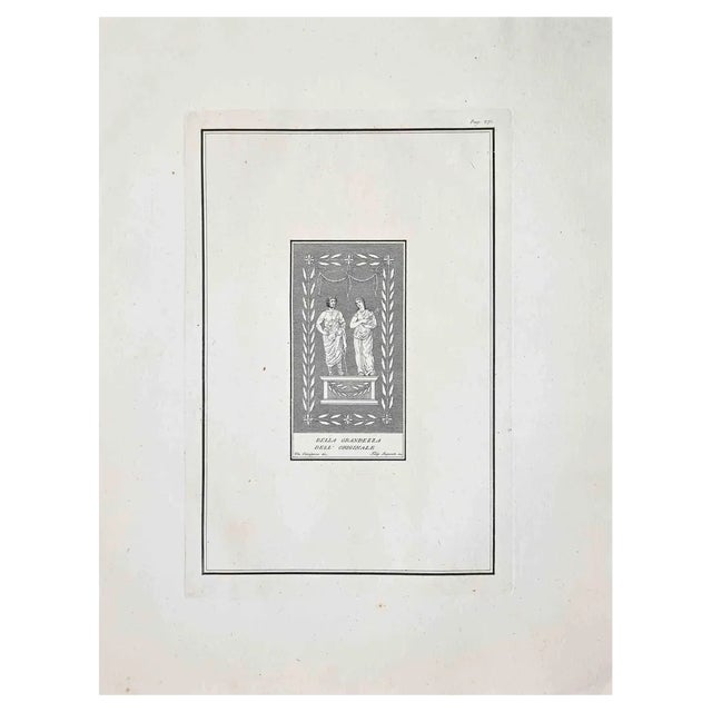 Unknown, Antiquities of Herculaneum Exposed, Original Etching, 18th Century For Sale