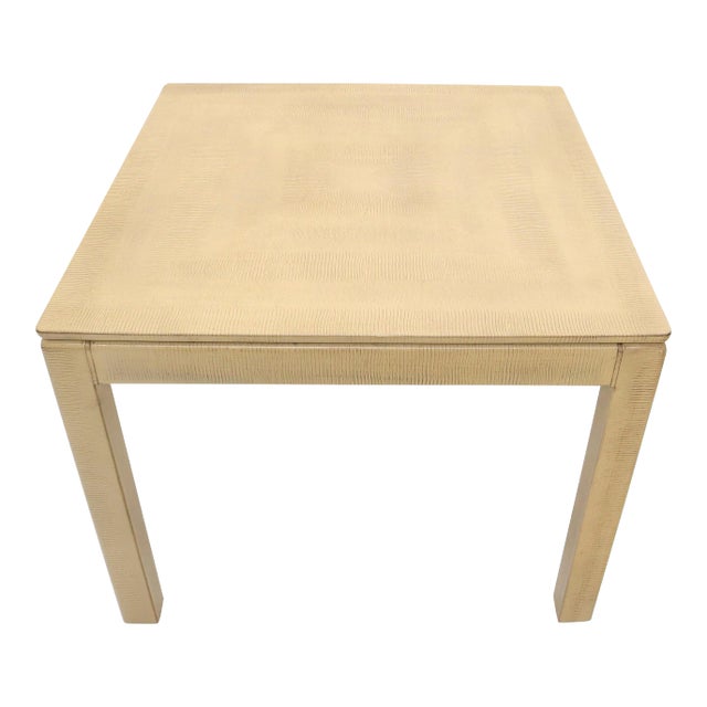 Karl Springer Embossed Leather Square Game Dining Table For Sale