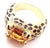 Christian Dior Leopard 18k Yellow Gold Citrine Enamel Ring Cert, size 5.75 For Sale - Image 9 of 9